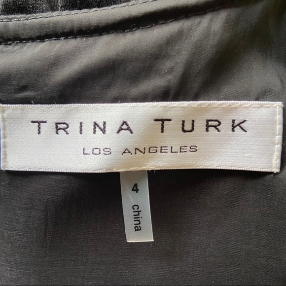 Trina Turk Ruffle Bib Front Black Dress - Picture 7 of 9